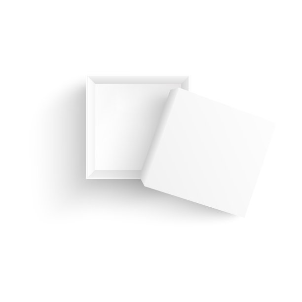 俯视图的空白打开的白色纸盒在现实的3d风格。图片下载