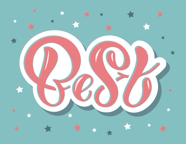 最佳-美丽可爱的字体标签艺术横幅图片下载