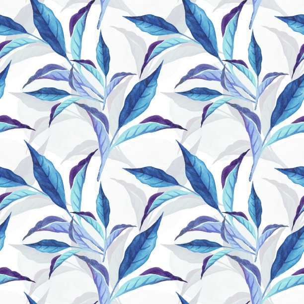 茶叶无缝图案水彩图片下载