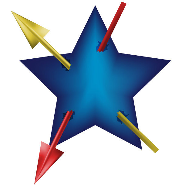 星星和两个箭头在白色的背景图片下载