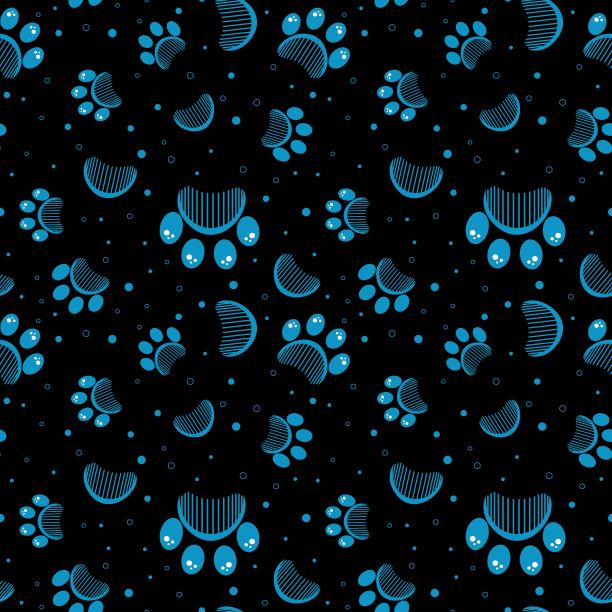 爪印无缝矢量模式图片下载