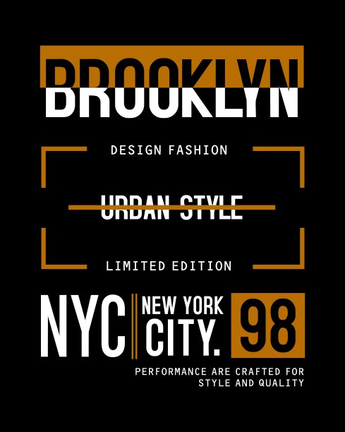 纽约布鲁克林印刷设计的印刷t恤图片下载