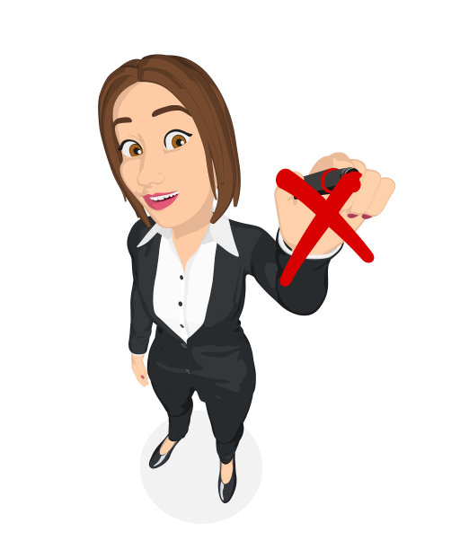 女商人在画红十字会的勾图片下载