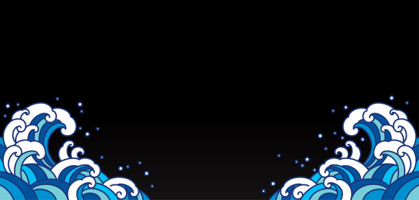 水波装饰的角落背景。图片下载