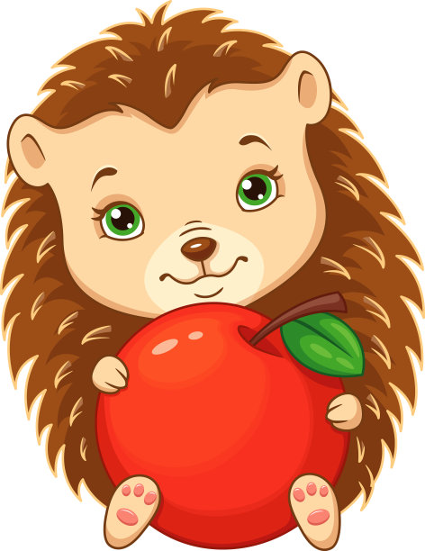 刺猬与苹果图片下载