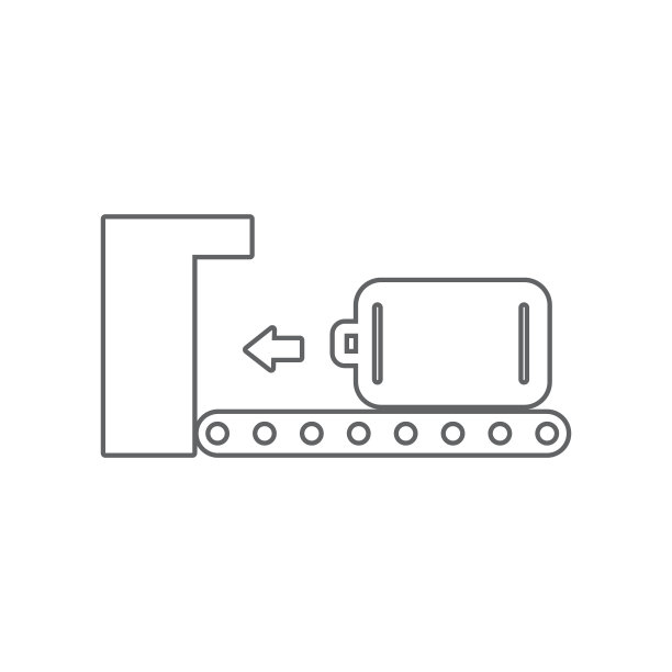 行李检查图标。机场元素的移动概念和web应用图标。轮廓线、细线图标用于网站设计开发、应用程序开发图片下载