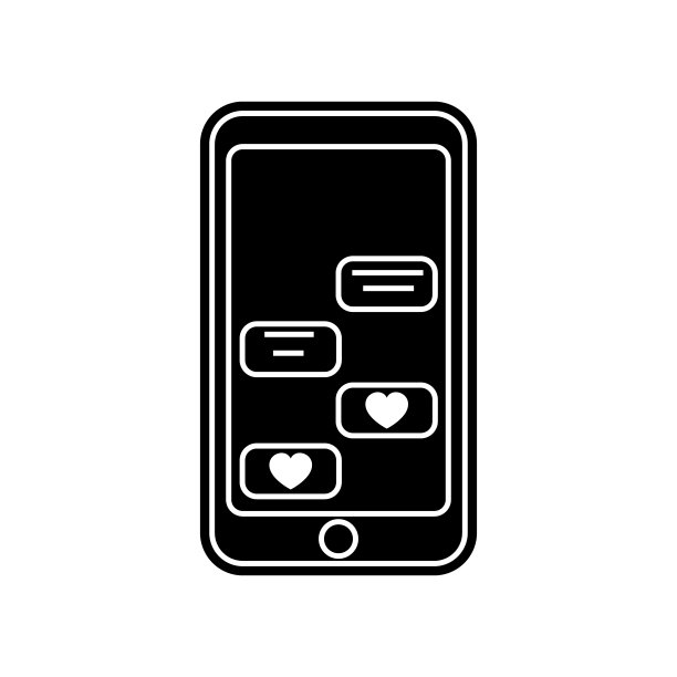 手机情书图标。适用于移动概念和Web应用程序的情人节元素图标。网站设计和开发、应用程序开发的标志、扁平图标图片下载