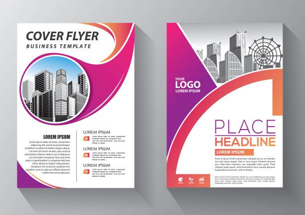 宣传册设计，封面现代布局，年度报告，海报，传单在A4彩色三角形，几何形状的技术，科学，市场与光背景图片下载