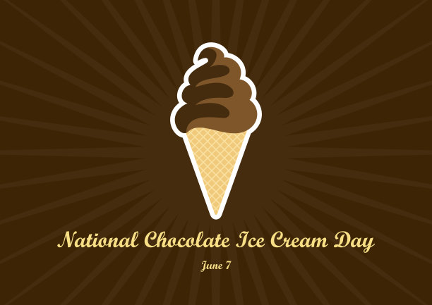 国家巧克力冰淇淋日矢量图片下载