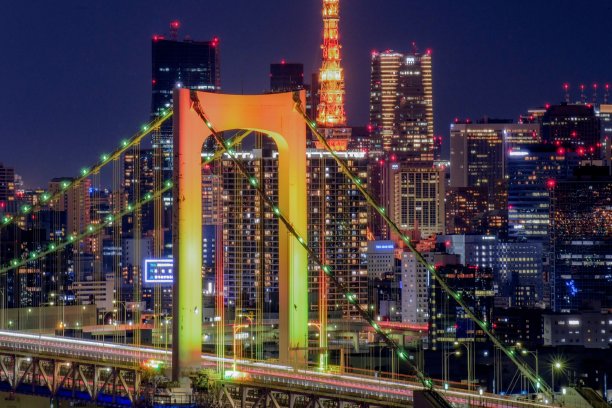 东京塔和彩虹桥图片下载