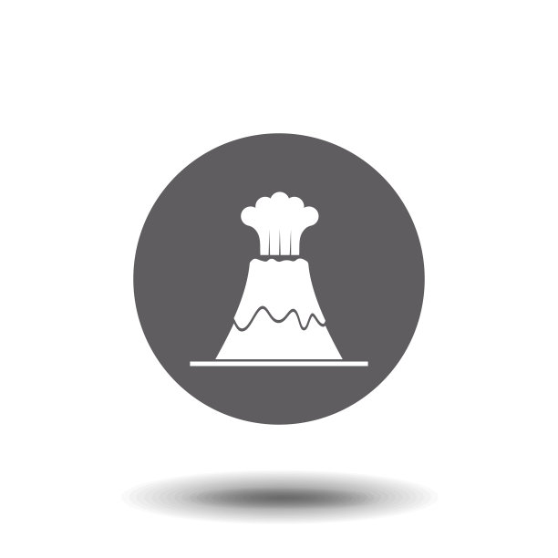 火山图标。简单的平面符号。象形图说明图片下载