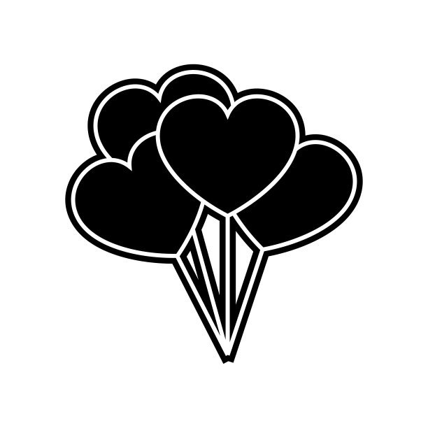 球的形式的心图标。情人节元素的移动概念和web应用图标。字形，平面图标用于网站设计和开发，应用程序开发图片下载