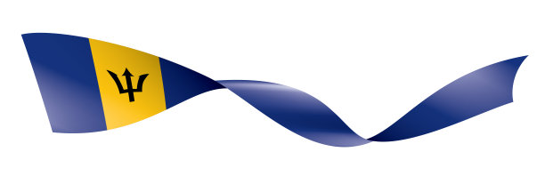 巴巴多斯旗，白色背景矢量插图。图片下载