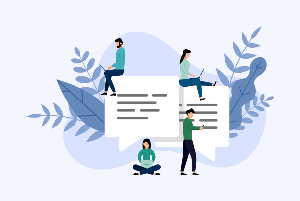 信息泡泡聊天，人们在线聊天，商业概念矢量插图图片下载