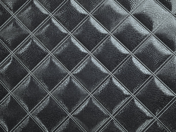 鳄鱼或鳄鱼黑色皮革。方形缝合纹理或背景有凸起图片下载