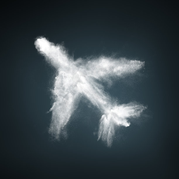 白色粉末飞机形状的抽象设计图片下载