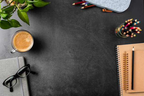 黑色现代办公室背景模拟图片下载