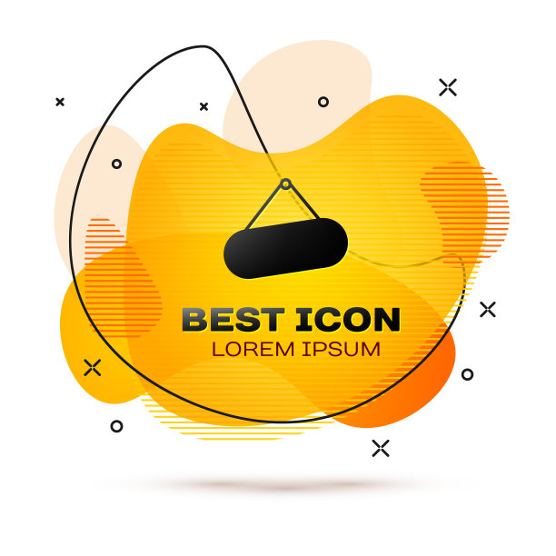 黑色招牌上的图标孤立在白色背景上。适用于广告酒吧、咖啡厅、酒吧、餐厅。液颜色的旗帜。矢量图图片下载