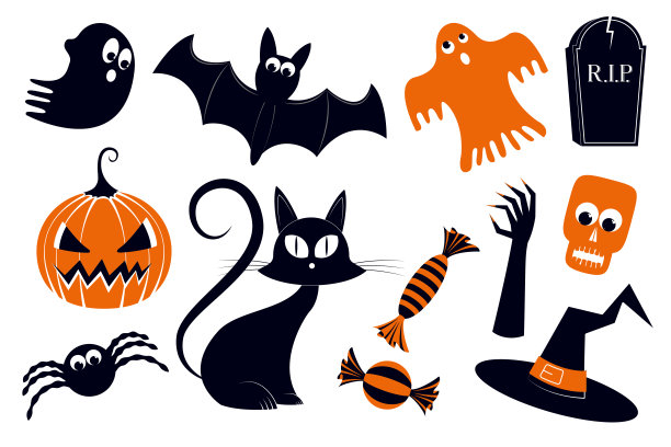 万圣节插图-套装图片下载