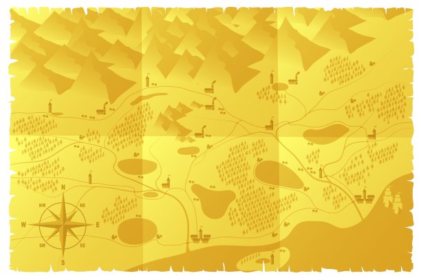 世界地图插图。旧的风格。矢量图图片下载