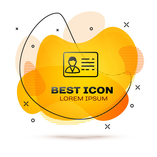 黑色标识牌线图标隔离在白色背景上。它可以用于展示，公司的身份，广告。液颜色的旗帜。矢量图图片下载