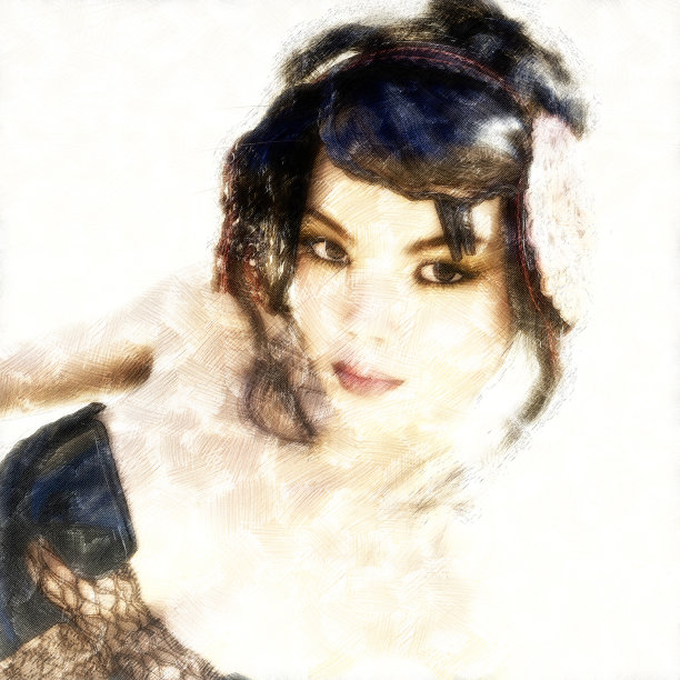 数字艺术素描的幻想女性图片下载