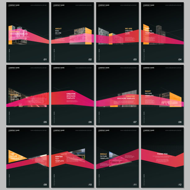 创意手册模板与建筑设计。抽象的现代建筑背景。封面设计模板的传单，传单，小册子，报告，演示，广告，杂志。图片下载