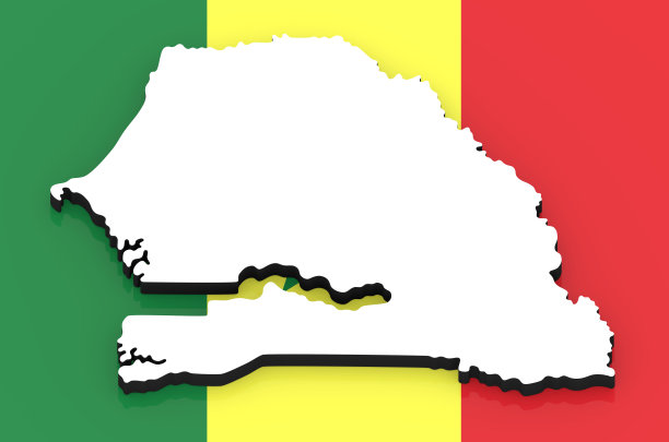 塞内加尔国旗3D地图图片下载