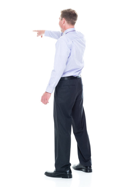 英俊的商人穿着漂亮的衣服指指点点图片下载