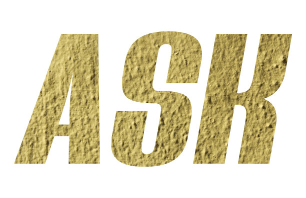 问字与黄色墙在白色的背景图片下载