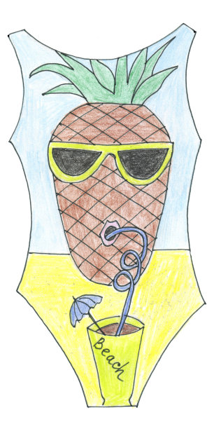 连体泳衣适合炎热的夏天和良好的休息图片下载