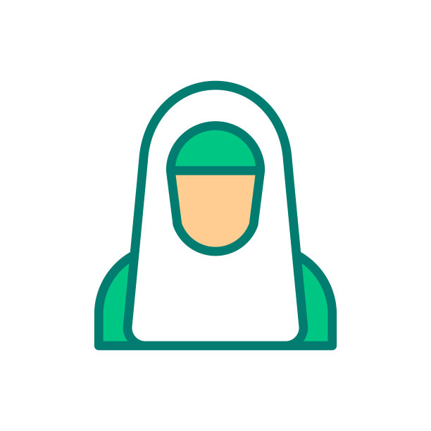 戴穆斯林头巾的女人图标。伊斯兰时尚。斋月节快乐。图片下载