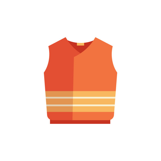 矢量保护背心，安全背心平图标图片下载