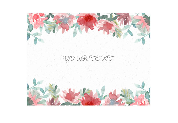 浪漫的水彩叶子花框架图片下载