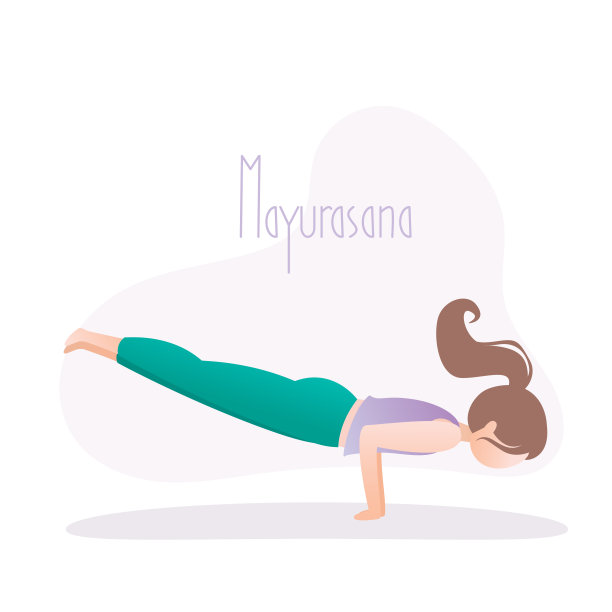 女孩做瑜伽姿势，Mayurasana或孔雀式图片下载