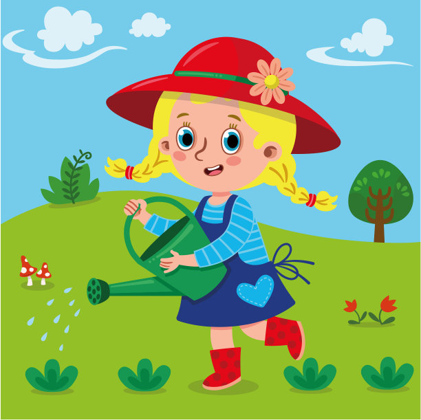 可爱的园丁的女孩图片下载