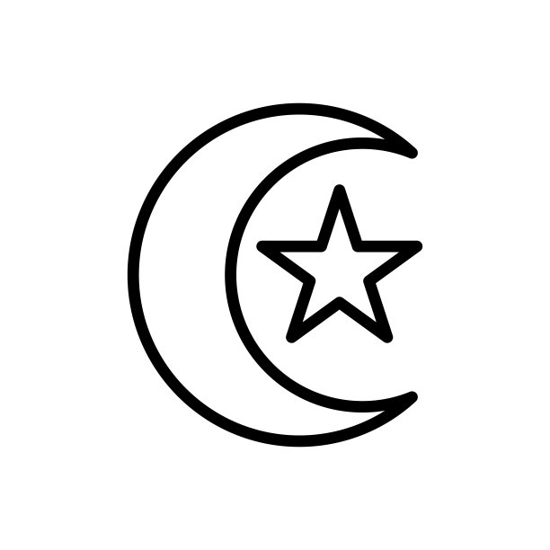月亮和星星的图标。伊斯兰的标志符号。穆斯林祈祷。斋月贾巴尔。图片下载