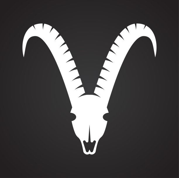 动物头骨图标的背景图形和网页设计。简单的矢量信号。网站按钮或手机应用的互联网概念符号。图片下载