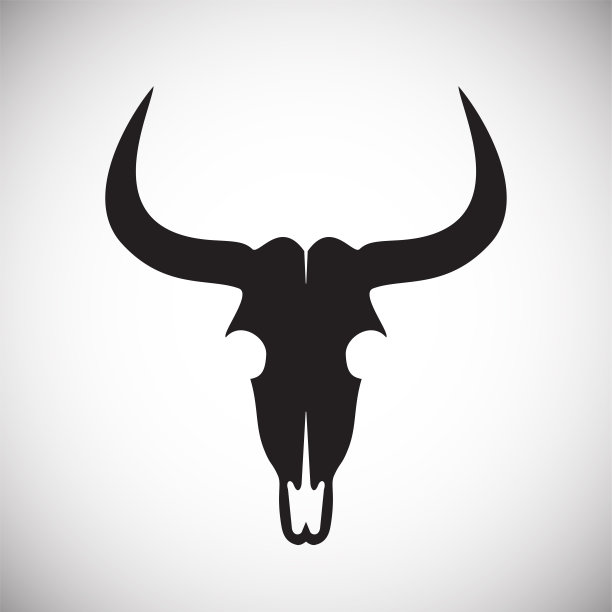 动物头骨图标的背景图形和网页设计。简单的矢量信号。网站按钮或手机应用的互联网概念符号。图片下载