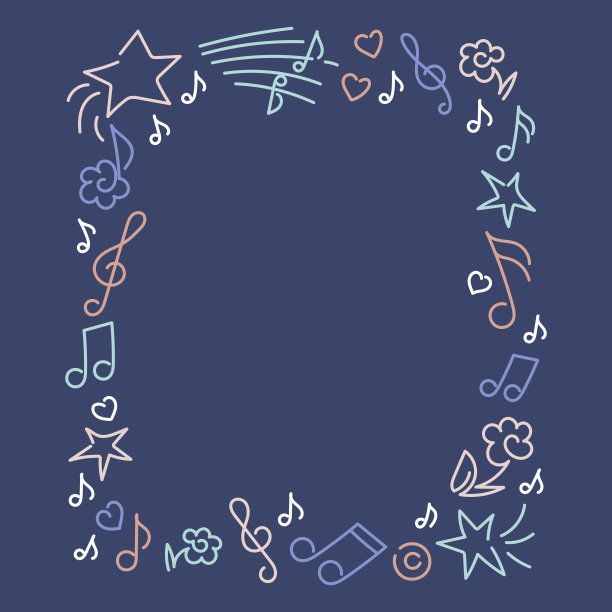 文字框架，卡片设计，海报，请柬。海报音乐会、音乐节。手绘涂鸦。背景。矢量图图片下载