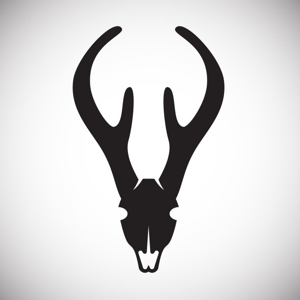 动物头骨图标的背景图形和网页设计。简单的矢量信号。网站按钮或手机应用的互联网概念符号。图片下载