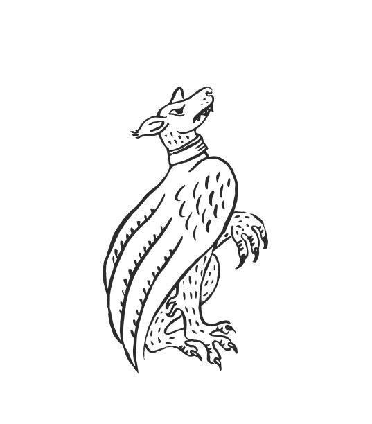 中世纪的艺术幻想会飞的狗形滴水嘴图片下载