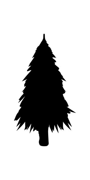松树的剪影。手工制作的。图片下载