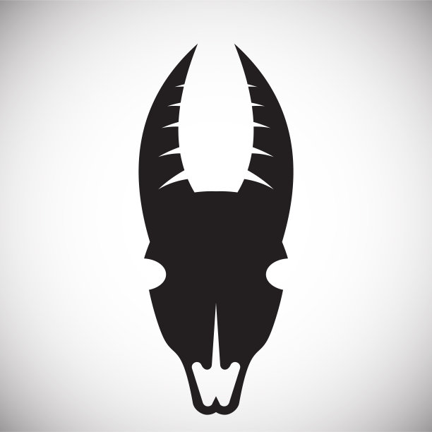 动物头骨图标的背景图形和网页设计。简单的矢量信号。网站按钮或手机应用的互联网概念符号。图片下载