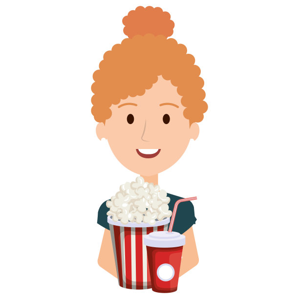 拿着爆米花和苏打水的女人图片下载