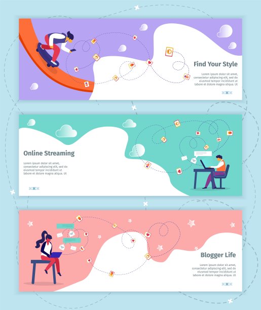 人们在社交媒体上播放视频博客图片下载