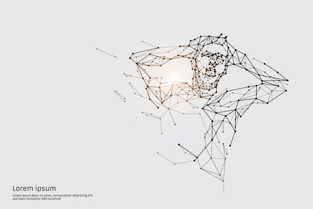 粒子，几何艺术，人的线与点图片下载
