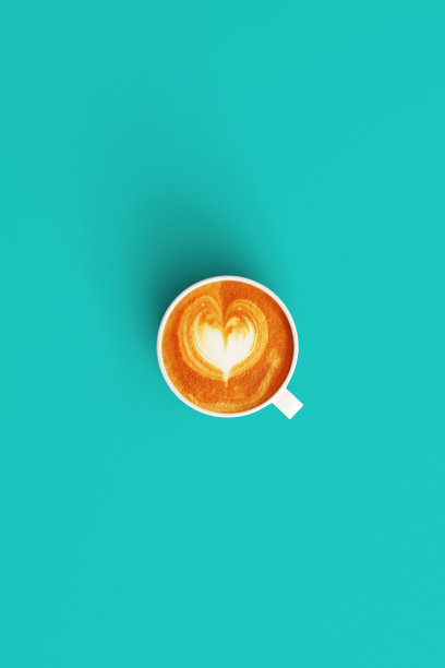 咖啡拿铁艺术的背景颜色图片下载