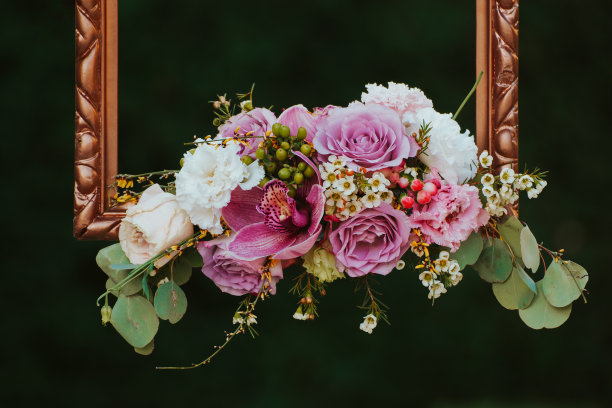 鲜花复古卡片。图片下载