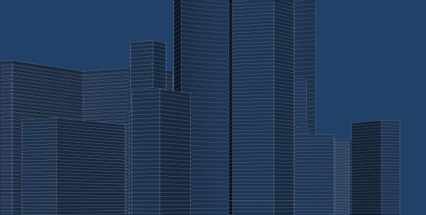 3D插图建筑透视线。图片下载